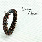 [公式]パラコード＃69No94マクラメ編み焦げ茶と赤まだらの犬用首輪