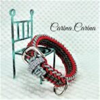 [公式]パラコード＃71No96マクラメ編みグレーと赤とまだらの犬用首輪