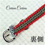 [公式]パラコード＃71No96マクラメ編みグレーと赤とまだらの犬用首輪