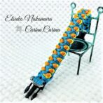 [キット]パラコード＃43No61マクラメ編み ターコイズブルーとオレンジ＆イエローの犬首輪