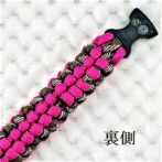 [キット]パラコード#55No80マクラメ編み ローズ、まだら色の小型、中型犬首輪