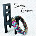 [キット]パラコード＃53No76マクラメ編み 茶グレーローズターコイズブルーの犬首輪