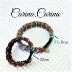 [キット]パラコード＃53No76マクラメ編み 茶グレーローズターコイズブルーの犬首輪