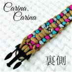 [キット]パラコード＃53No76マクラメ編み 茶グレーローズターコイズブルーの犬首輪