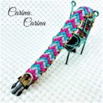 [キット]パラコード＃53No76マクラメ編み 茶グレーローズターコイズブルーの犬首輪