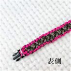 [キット]パラコード#55No80マクラメ編み ローズ、まだら色の小型、中型犬首輪