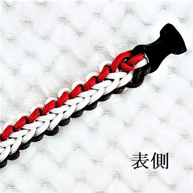 [キット]パラコード#56No81マクラメ編み 赤白茶の小型、中型犬首輪