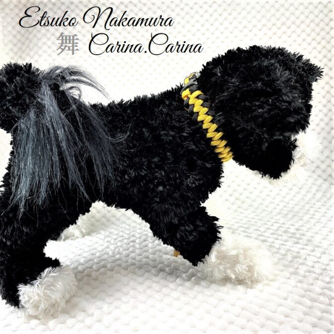 [キット]パラコード＃47No68マクラメ編み イエローとブラックの犬首輪