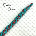 [公式]パラコードNo106マクラメ編みターコイズ/レッドとオーキッドブルーの大、中型犬用首輪