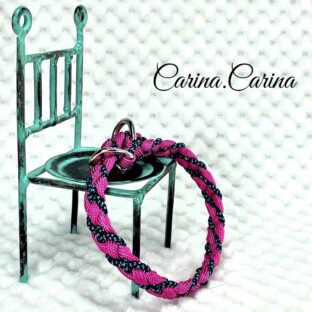 [公式]パラコード#80No105マクラメ編みローズとまだらの犬猫用首輪