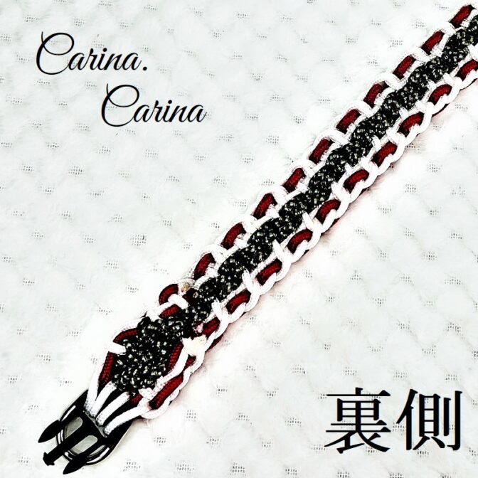 [公式]パラコード＃94No121マクラメ編み細ロープ赤白まだら色の大、中、小犬首輪