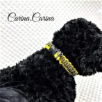 [公式]パラコード＃73No98マクラメ編みイエローとまだらの犬用首輪