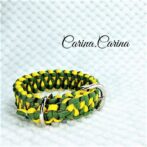 [公式]パラコード＃74No99マクラメ編みイエローとグリーンの犬首輪