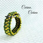 [公式]パラコード＃74No99マクラメ編みイエローとグリーンの犬首輪