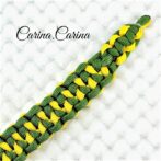 [公式]パラコード＃74No99マクラメ編みイエローとグリーンの犬首輪