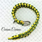 [公式]パラコード＃74No99マクラメ編みイエローとグリーンの犬首輪