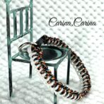 [公式]パラコード＃78No103マクラメ編み白と赤黒まだらの犬猫用首輪