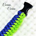 [公式]パラコード#81No107マクラメ編みグリーンとブルーの大、中、小型犬用首輪