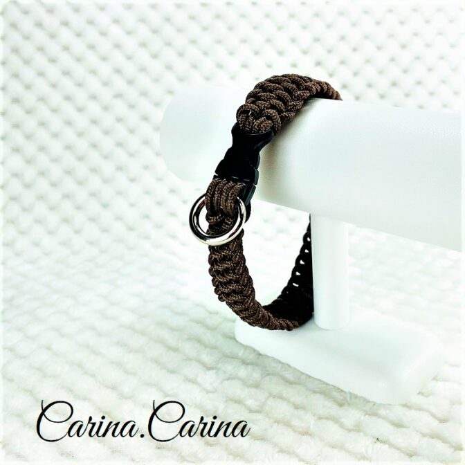 [公式]パラコード#82No108マクラメ編み細ロープ茶の犬猫用首輪