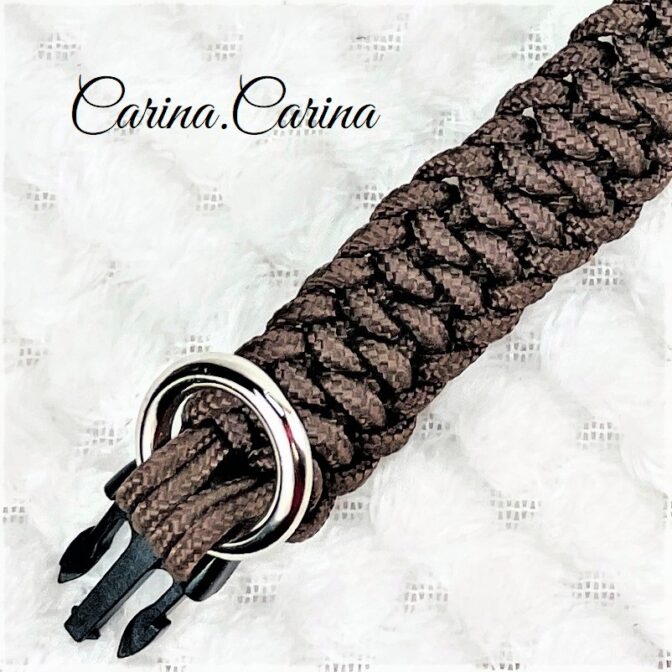 [公式]パラコード#82No108マクラメ編み細ロープ茶の犬猫用首輪