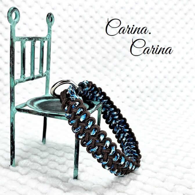 [公式]パラコード#84No1110マクラメ編み細ロープ茶と紺まだらの犬猫用首輪