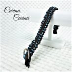 [公式]パラコード#84No1110マクラメ編み細ロープ茶と紺まだらの犬猫用首輪