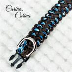 [公式]パラコード#84No1110マクラメ編み細ロープ茶と紺まだらの犬猫用首輪