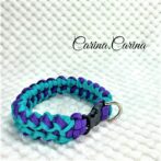 [公式]パラコード#85No111マクラメ編み紫とブルーの大、中、小型犬用首輪