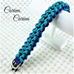 [公式]パラコード#85No111マクラメ編み紫とブルーの大、中、小型犬用首輪