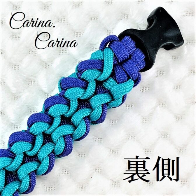 [公式]パラコード#85No111マクラメ編み紫とブルーの大、中、小型犬用首輪