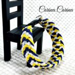 [公式]パラコード#86No112マクラメ編み黄色、白、青の大、中、小型犬用首輪