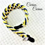 [公式]パラコード#86No112マクラメ編み黄色、白、青の大、中、小型犬用首輪