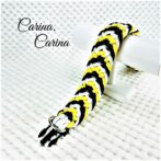 [公式]パラコード#86No112マクラメ編み黄色、白、青の大、中、小型犬用首輪