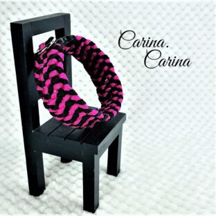 [公式]パラコード編み#89No115ローズとブラックの大、中型犬用首輪