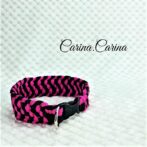 [公式]パラコード#89No115マクラメ編みローズとブラックの大、中型犬用首輪