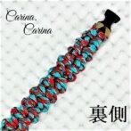 [公式]パラコード#91No117マクラメ編み茶とターコイズレッドの大、中、小型犬用首