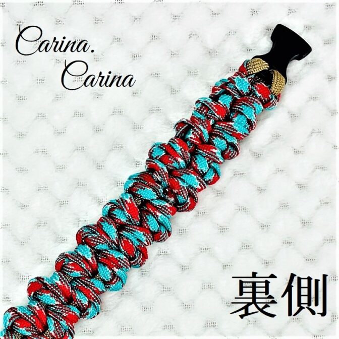 [公式]パラコード#91No117マクラメ編み茶とターコイズレッドの大、中、小型犬用首