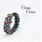 [公式]パラコード#91No117マクラメ編み茶とターコイズレッドの大、中、小型犬用首