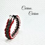 [公式]パラコード＃94No121マクラメ編み細ロープ赤白まだら色の大、中、小犬首輪