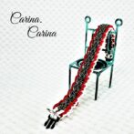 [公式]パラコード＃94No121マクラメ編み細ロープ赤白まだら色の大、中、小犬首輪