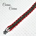 [公式]パラコード＃94No121マクラメ編み細ロープ赤白まだら色の大、中、小犬首輪