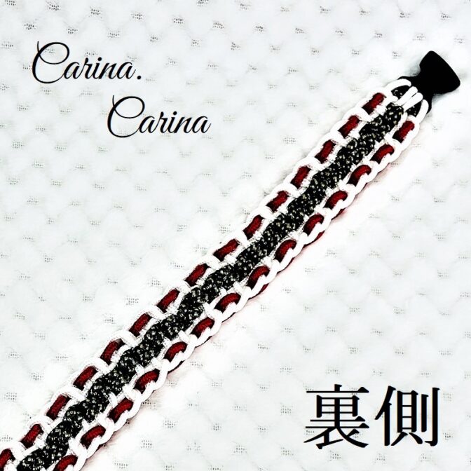 [公式]パラコード＃94No121マクラメ編み細ロープ赤白まだら色の大、中、小犬首輪