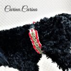 [公式]パラコード＃94No121マクラメ編み細ロープ赤白まだら色の大、中、小犬首輪