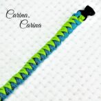 「公式]パラコード#95No124マクラメ編みブルーとグリーンの大、中型犬用首輪