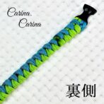 「公式]パラコード#95No124マクラメ編みブルーとグリーンの大、中型犬用首輪