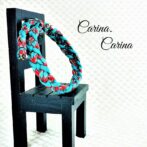 [公式]パラコードNo106マクラメ編みターコイズ/レッドとオーキッドブルーの大、中型犬用首輪