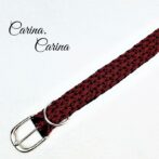 「公式]パラコード#107No137マクラメ編み赤と黒のダイヤ柄と黒の大、中型犬用首輪