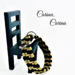 「公式]パラコード#108No138マクラメ編み茶と黒の大、中型犬用首輪