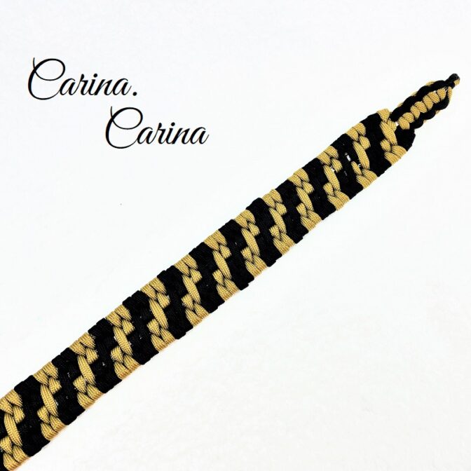 「公式]パラコード#108No138マクラメ編み茶と黒の大、中型犬用首輪