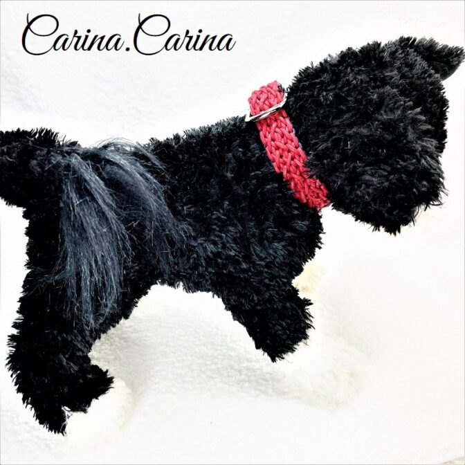 [公式]パラコード＃112No142マクラメ編み赤とネイビーの小型犬用首輪